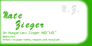 mate zieger business card